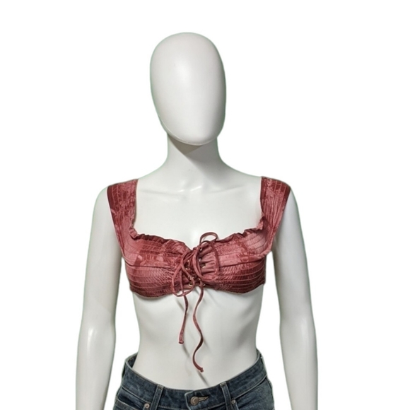 Blue Life Scrunched Off The Shoulder Top Sunset Tie Dye, XS - Picture 8 of 11